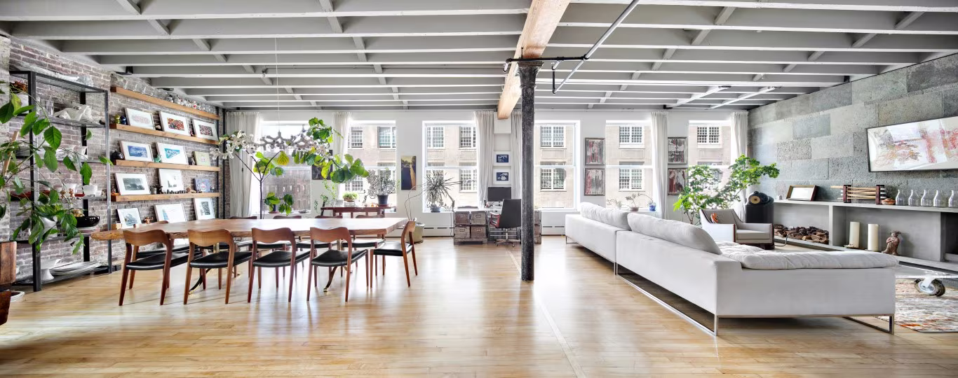 Luxury modern loft living room NYC